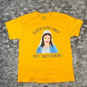 Pleasures Have you met my mother Shirt Yellow Mens Sz L New